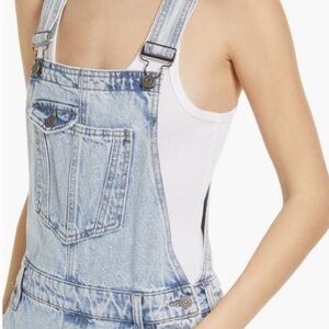 HIDDEN JEANS Boyfriend Ripped Denim Overalls Women's Light Blue Denim Overalls